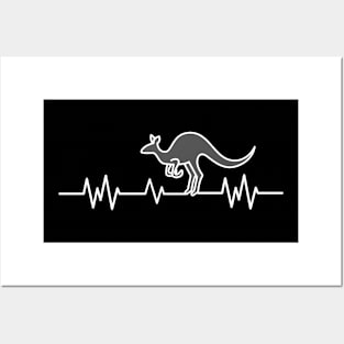 Australian Kangaroo Heartbeat Pulse Australia Fun Posters and Art